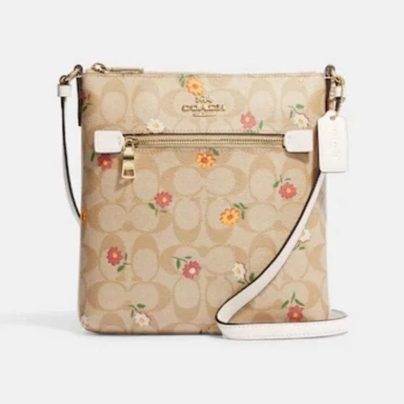 Coach Handbags - NWT - Coach Mini Rowan File Bag In Signature Canvas With Nostalgic Ditsy Print
